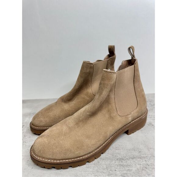 Steve Madden Chelsea Boots Size 10 Tan Suede Block Heel - Picture 2 of 9